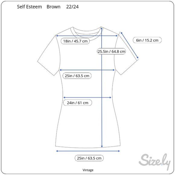 Self Esteem Vintage Y2K Brown Lace-Up Scoop V-Neck Cotton Womens Shirt Top 22/24 - Picture 7 of 7